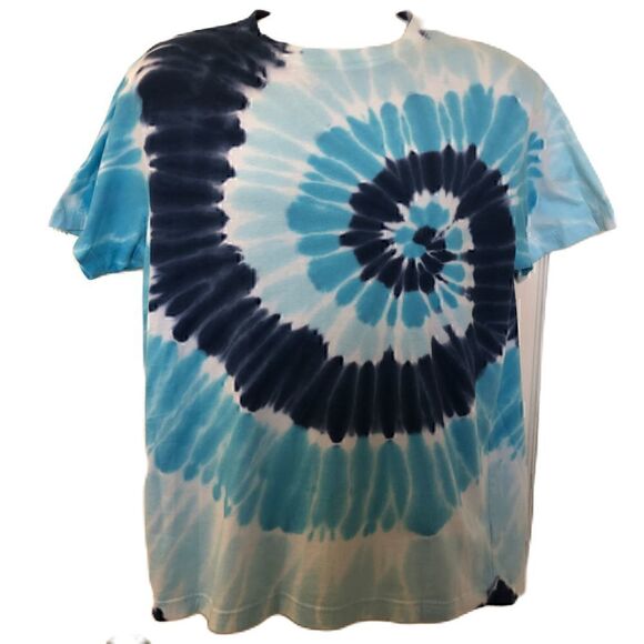Blue Tie Dyed T-Shirt Men's Unisex Original Use Size Medium Retro Hippie Look - Picture 1 of 6